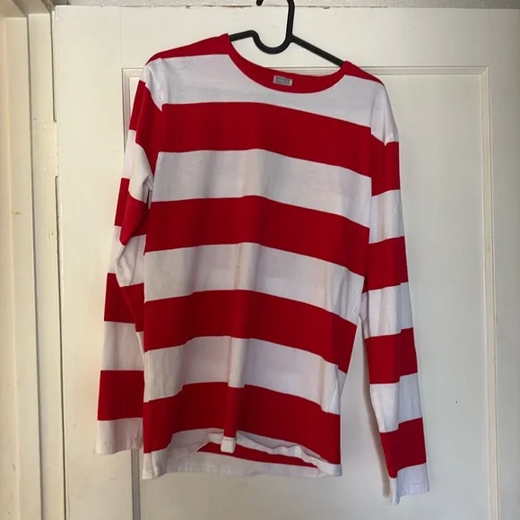 Where’s Waldo Red White stripe shirt Men's small - Picture 1 of 3